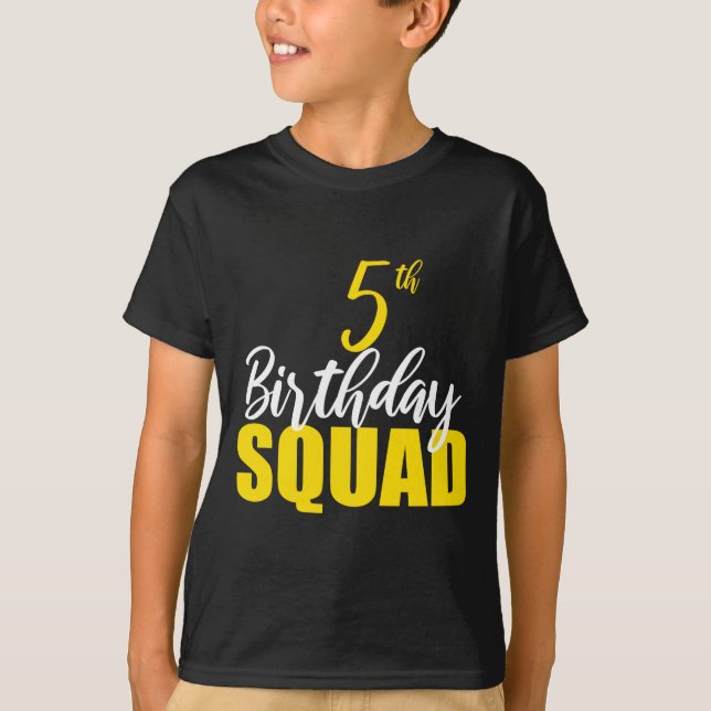 Camiseta 5th Happy Birthday Squad Party Bday Family Group P (Anverso)