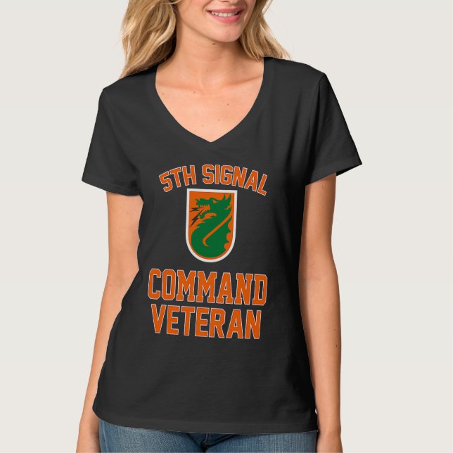 Camiseta 5th Signal Command Veteran Military Father Day Chr (Anverso)