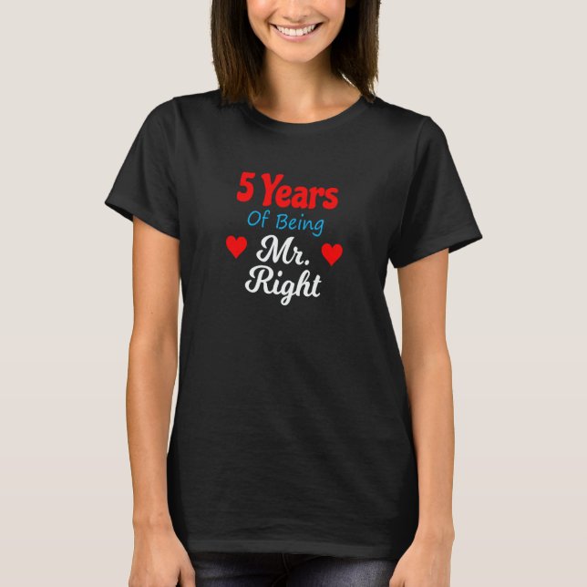 Camiseta 5th Wedding Anniversary for Men Him Mr Right Husba (Anverso)