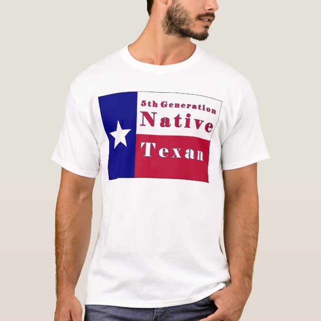 Camiseta 5to Bandera nativa del Texan de la generación (Anverso)