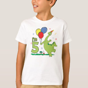 Camiseta 5to cumpleaños de Dino
