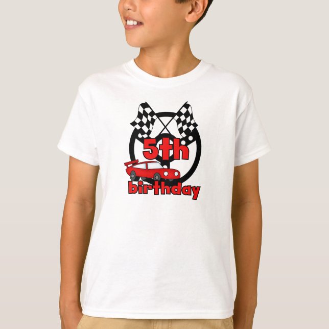 Camiseta 5to cumpleaños de las carreras de coches (Anverso)