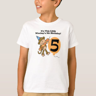 Camiseta 5to cumpleaños del pequeño mono