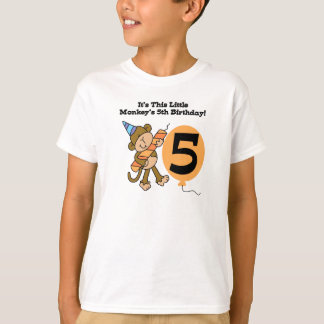 Camiseta 5to cumpleaños del pequeño mono