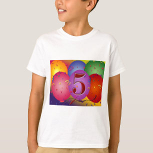 Camiseta 5to Decoraciones del globo de la fiesta de