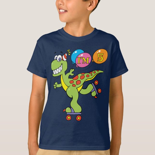 Camiseta 5to Dinosaurio del cumpleaños (Anverso)