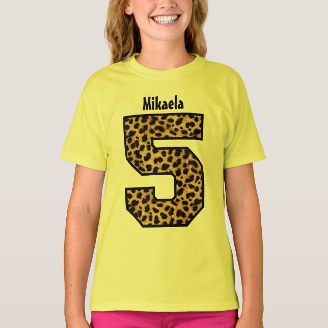 Camiseta 5to Nombre de encargo de cinco años V2 del (Anverso)