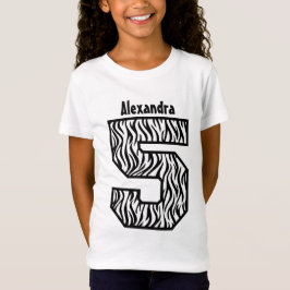 Camiseta 5to Nombre de encargo de cuatro años V07E de la