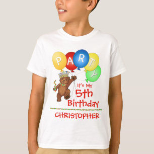 Camiseta 5to personalizado de la fiesta de cumpleaños del