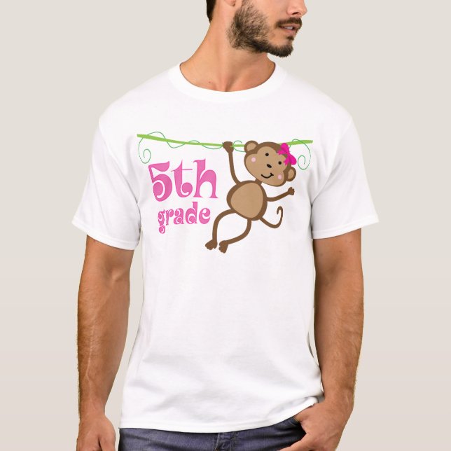 Camiseta 5to Regalo del mono del profesor del grado (Anverso)