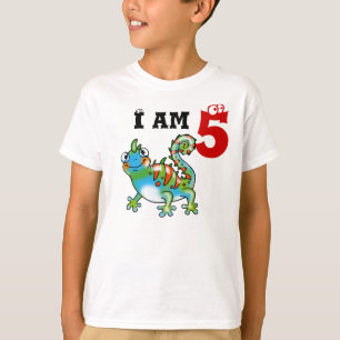 Camiseta 5to regalo del muchacho del cumpleaños (lagarto