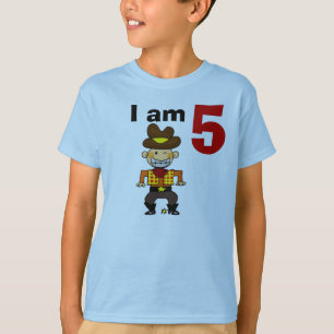 Camiseta 5to regalo del vaquero del cumpleaños
