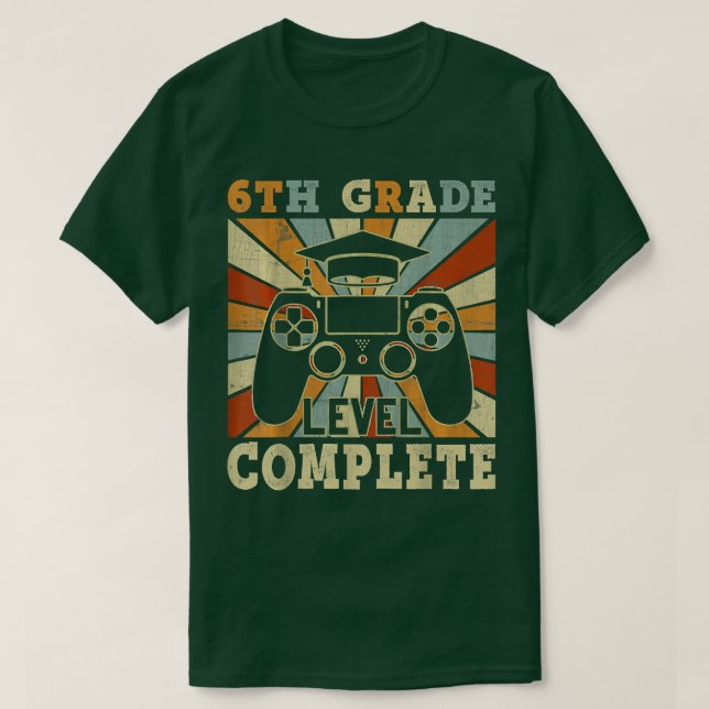 Camiseta 6º Graduado Nivel de Grado Juegos de Video Complet (Diseño del anverso)