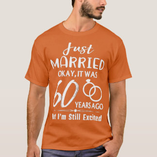 Camiseta 60º Aniversario de Boda Acaban de Casarse Hace 60 