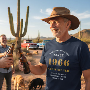 Camiseta 60º cumpleaños 1961: Oro azul personalizado