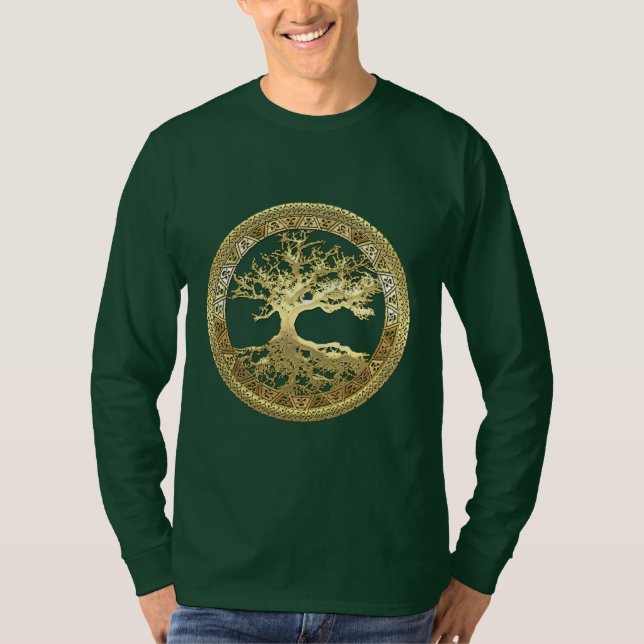 Camiseta [600] Árbol de la vida céltico [oro] (Anverso)