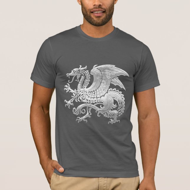 Camiseta [600] Dragón islandés, Landvættir [plata] (Anverso)