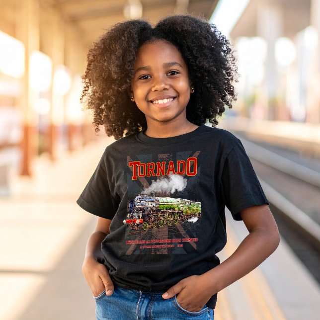 Camiseta 60163 Tornado Vintage Steam Train Locomotive (Tornado Vintage Steam Train English Locomotive. Girl Basic T-Shirt)