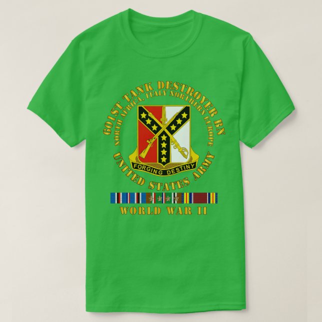 Camiseta 601st Tank Destroyer Bn DUI EUR SVC WII (Diseño del anverso)