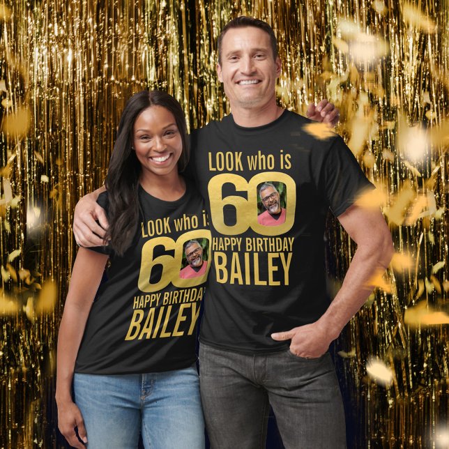 Camiseta 60.ª apariencia de cumpleaños 60 personalizados fo (Subido por el creador)