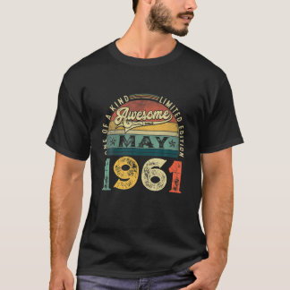 Camiseta 60.ª Decoración De Cumpleaños Mayo 1961 Hombres Mu