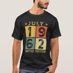 Camiseta 60.ª Decoraciones de cumpleaños Julio de 1962 60 a
