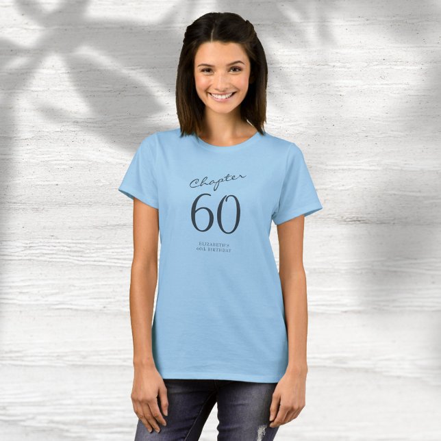 Camiseta 60.ª fiesta de cumpleaños Guión gris azul (Subido por el creador)