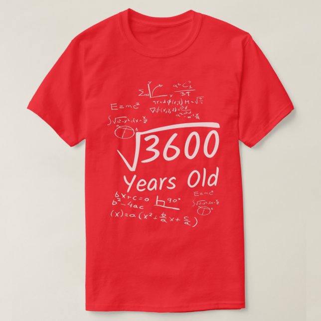 Camiseta 60.ª Matemática de Cumpleaños Raíz cuadrada de 360 (Diseño del anverso)