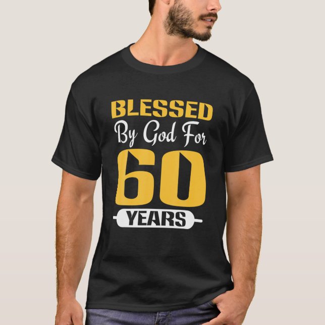 Camiseta 60.ª Mujer De Cumpleaños Bendecida Por Dios Durant (Anverso)