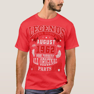 Camiseta 60.ª Nacida En Agosto De 1962 60 Y
