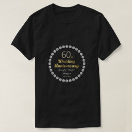 Camiseta 60.ª tipografía de oro del Boda de diamantes