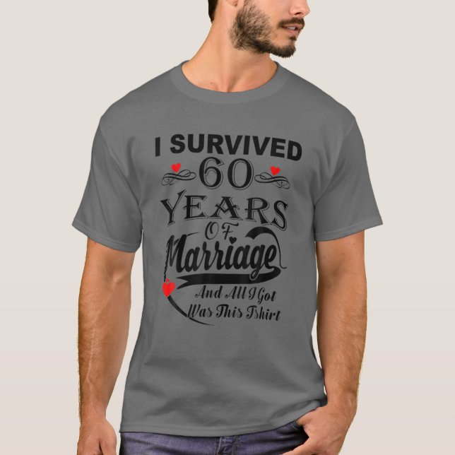 Camiseta 60.º Aniversario Boda Para Ella Y Sus Parejas (Anverso)