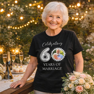Camiseta 60.º aniversario de los bodas de diamantes negros