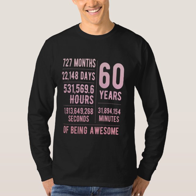 Camiseta 60.º cumpleaños de hombres y mujeres divertidos de (Anverso)