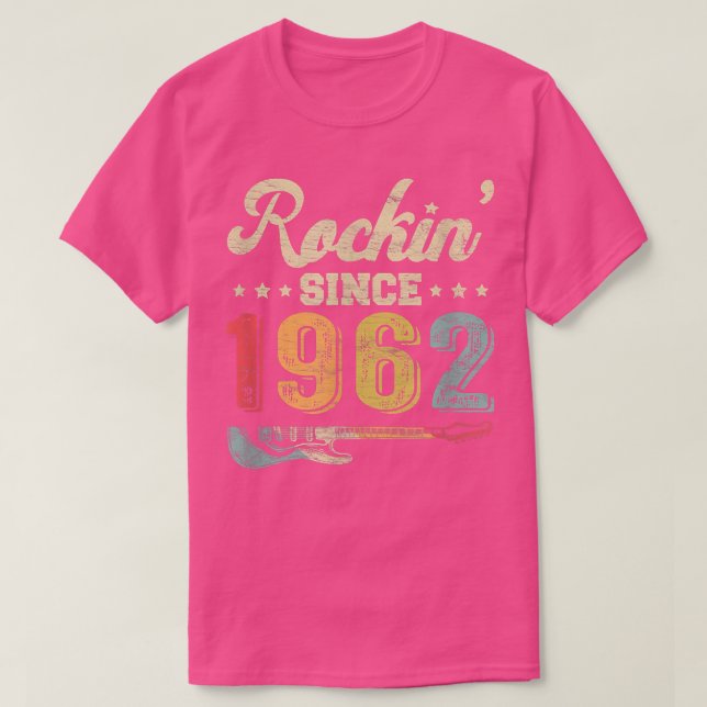 Camiseta 60.º cumpleaños Guitarra Rockin desde 1962 Gui (Diseño del anverso)