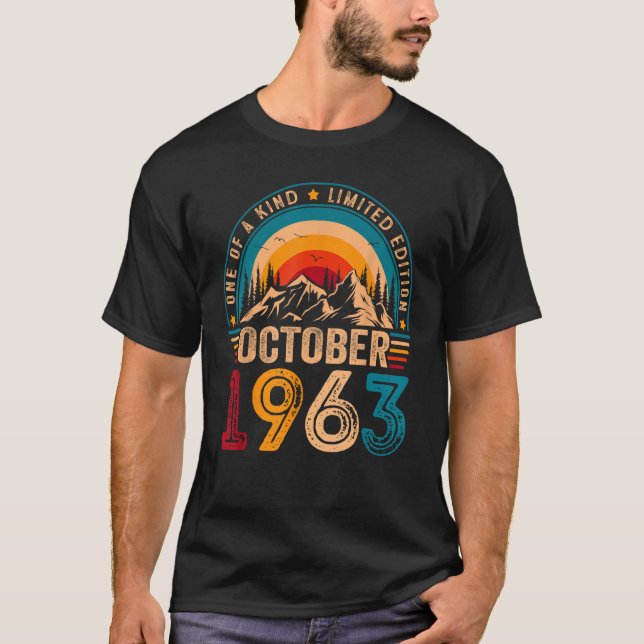 Camiseta 60.º cumpleaños increíble desde octubre de 1963 60 (Anverso)