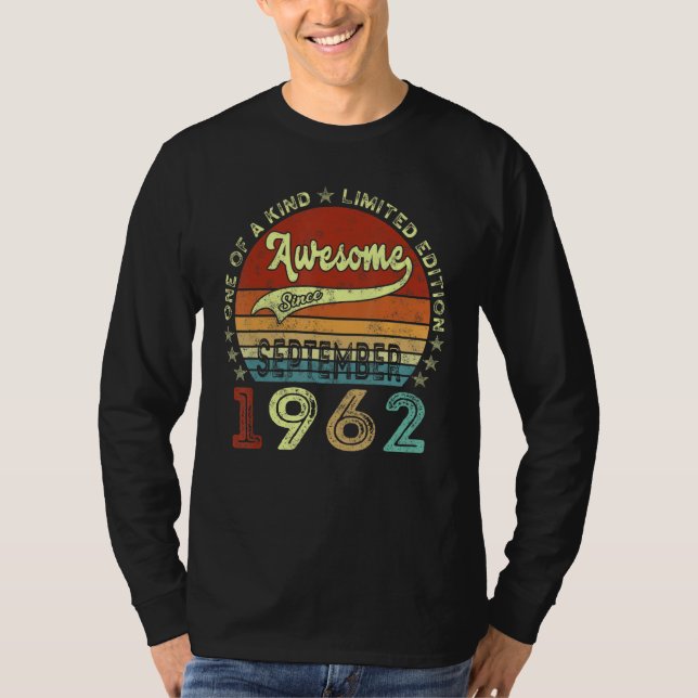 Camiseta 60.º cumpleaños increíble desde septiembre de 1962 (Anverso)