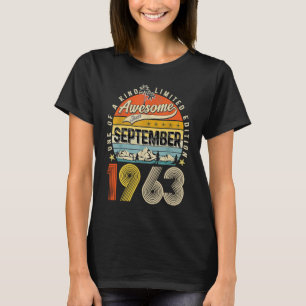 Camiseta 60.º cumpleaños increíble desde septiembre de 1963