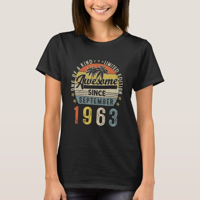 Camiseta 60.º cumpleaños increíble desde septiembre de 1963 (Anverso)