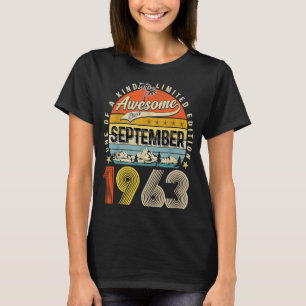 Camiseta 60.º cumpleaños increíble desde septiembre de 1963
