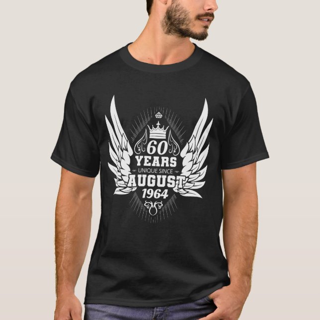Camiseta 60.º cumpleaños único desde las alas de agosto de  (Anverso)