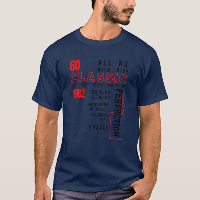Camiseta 60.º Cumpleaños Uno De Una Clase De Tees 1962 Dise (Anverso)