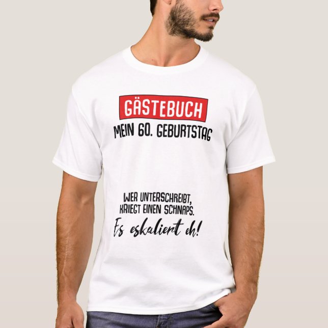 Camiseta 60.º Libro De Huéspedes De Fiesta De Cumpleaños 60 (Anverso)