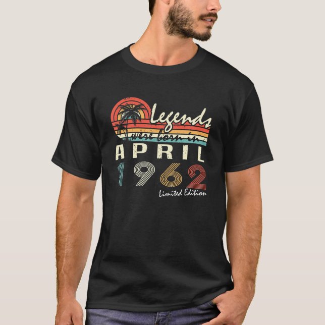 Camiseta 60.º Nacimiento Legendario Desde Abril De 1962 Div (Anverso)