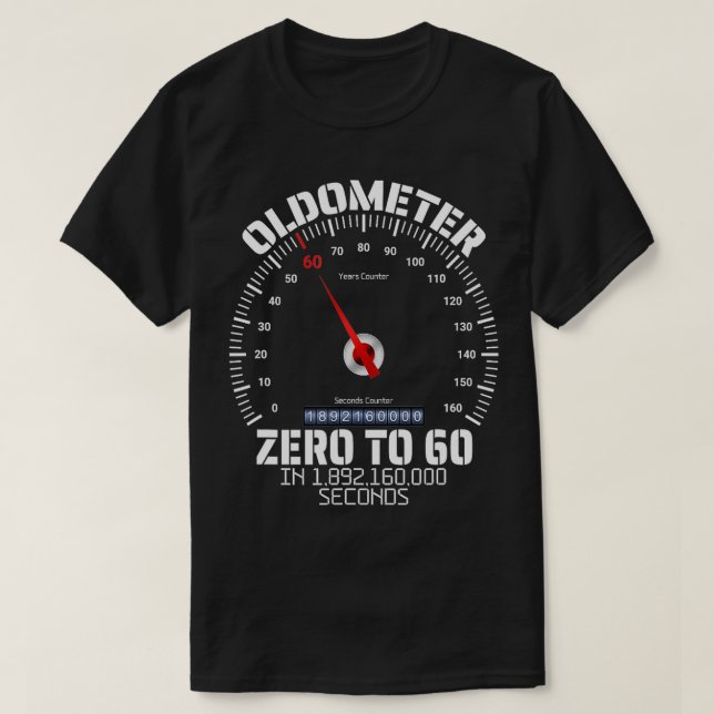 Camiseta 60.º Oldometer De Cumpleaños Cero A 60 Años Gracio (Diseño del anverso)