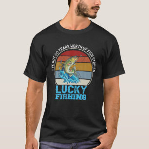 Camiseta 60.º Pescador Bday Bass Lucky Fishing To
