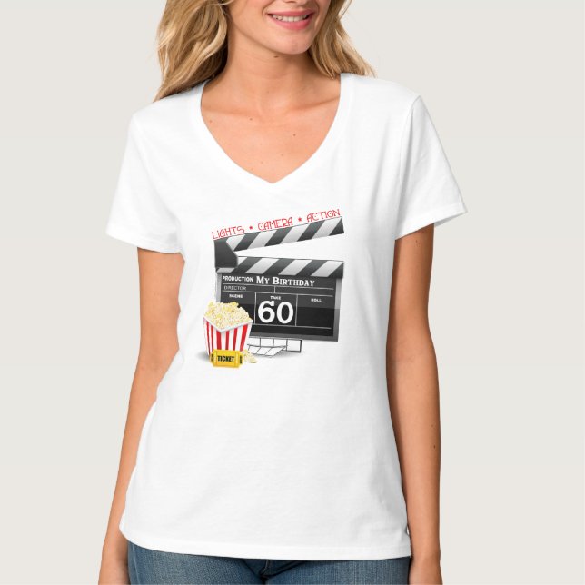 Camiseta 60.º tema de la película de cumpleaños (Anverso)