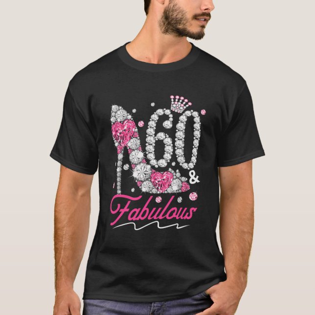 Camiseta 60 Aniversario 60 Fabuloso Diamón Rosa De 60 Años (Anverso)