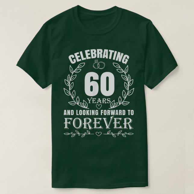 Camiseta 60° aniversario Boda para parejas casadas (Diseño del anverso)