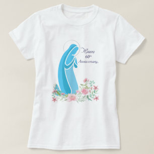 Camiseta 60° Aniversario de la flor rosa monja de la vida r